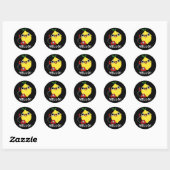 Sticker Rond Jaune Funny Jaune citron Pun Dark BG (Feuille)
