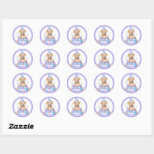 Sticker Rond Jaune Lab Cake Face Anniversaire (Feuille)