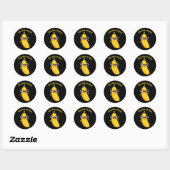 Sticker Rond Jaune Luja Funny Banana Pun Dark BG (Feuille)
