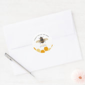 Sticker Rond Jaune Miel Abee Thème Anniversaire (Enveloppe)