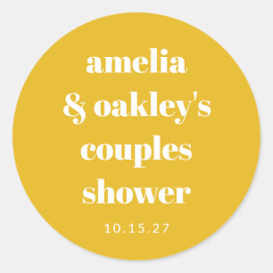 Sticker Rond Jaune minimaliste mignon Couples personnalisés Dou