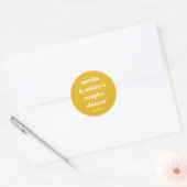 Sticker Rond Jaune minimaliste mignon Couples personnalisés Dou (Enveloppe)