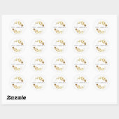 STICKER ROND JAUNE OCRE GOLD FOLIAGE WREATT PROFESSIONAL (Feuille)
