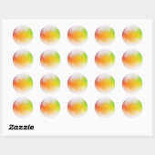 Sticker Rond Jaune Orange Bleu Vert Rose Rouge Abstrait (Feuille)