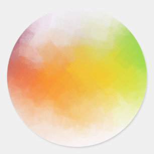 Sticker Rond Jaune Orange Bleu Vert Rose Rouge Abstrait Artwork