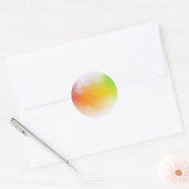 Sticker Rond Jaune Orange Bleu Vert Rose Rouge Abstrait Artwork (Enveloppe)