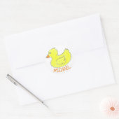 Sticker Rond Jaune Personnalisé Jaune en caoutchouc Canard Duck (Enveloppe)