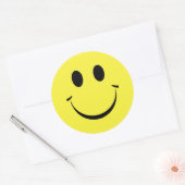 Sticker Rond Jaune Personnalisé Joyeux Visage mignon (Enveloppe)