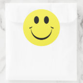Sticker Rond Jaune Personnalisé Joyeux Visage mignon (Sac)