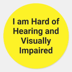 Sticker Rond Jaune pour malentendants et malvoyants