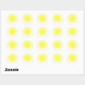 Sticker Rond Jaune-Soleil Tribal (Feuille)