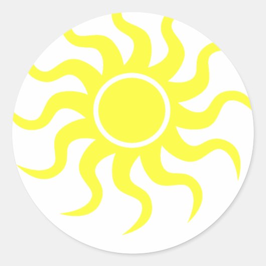 Sticker Rond Jaune-Soleil Tribal (Devant)