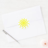 Sticker Rond Jaune-Soleil Tribal (Enveloppe)