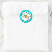 Sticker Rond Jaune Turquoise et Blancs (Sac)