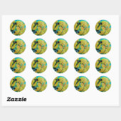 Sticker Rond Jaune Wattle (Feuille)