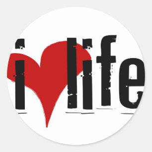 Sticker Rond "J'autocollant de la vie de coeur"