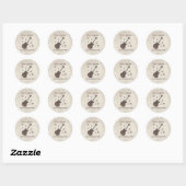 Sticker Rond Java Jams-Brassin' Riffs Rockin'-Café-Guitare- (Feuille)