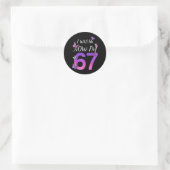 Sticker Rond J'avais 66 ans, j'ai 67 ans, drôle de 67e annivers (Sac)