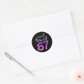 Sticker Rond J'avais 66 ans, j'ai 67 ans, drôle de 67e annivers (Enveloppe)