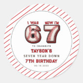 Sticker Rond J'avais 6 ans, maintenant j'ai 7 ans – 7e annivers (Devant)