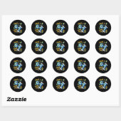 Sticker Rond J'avais 6 ans maintenant j'ai 7 ans à carreaux gam (Feuille)