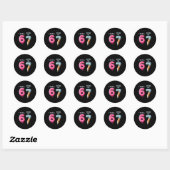 Sticker Rond J'avais 6 ans maintenant j'ai 7 ans Anniversaire, (Feuille)
