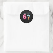 Sticker Rond J'avais 6 ans maintenant j'ai 7 ans Anniversaire, (Sac)