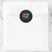 Sticker Rond J'avais 6 ans maintenant j'ai 7 ans Anniversaire, (Sac)