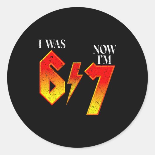 Sticker Rond J'avais 6 ans maintenant j'ai 7 ans anniversaire d (Devant)
