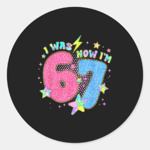 Sticker Rond J'avais 6 ans maintenant j'ai 7 ans Anniversaire S