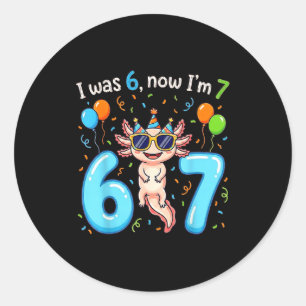 Sticker Rond J'avais 6 ans maintenant j'ai 7 ans fille garçon e