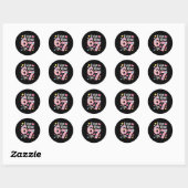Sticker Rond J'avais 6 ans maintenant j'ai 7 ans Funny Birthday (Feuille)