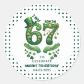 Sticker Rond J'avais 6 ans, maintenant j'ai 7 ans, garçon, anni (Devant)