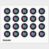 Sticker Rond J'avais 6 ans maintenant j'ai 7 ans Six Sept Drôle (Feuille)