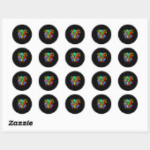 Sticker Rond J'avais 6 ans maintenant j'ai 7 ans Six Sept Mème (Feuille)