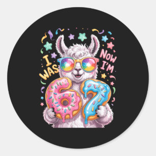 Sticker Rond J'avais six ans, j'ai sept ans 6 7 lama 67 mème 7e