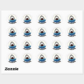 Sticker Rond Jawsome Funny Shark Teeth Pun (Feuille)