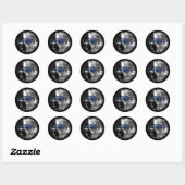 Sticker Rond Jay bleu hiver (Feuille)