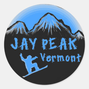 Sticker Rond Jay Peak Skier artistique du Vermont