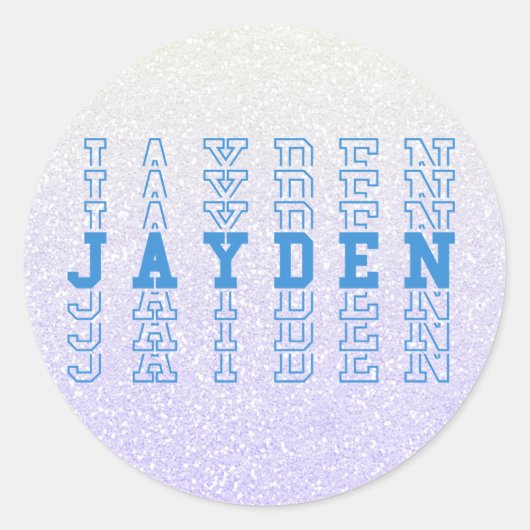 Sticker Rond Jayden Custom Boy Name (Devant)