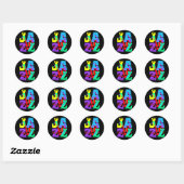 Sticker Rond Jazz cool et hip (Feuille)