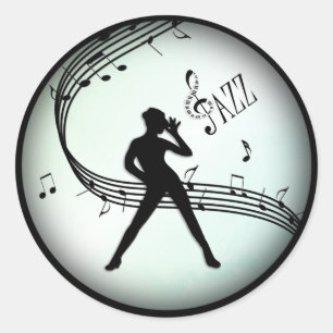 Sticker Rond Jazz Dance Green Music