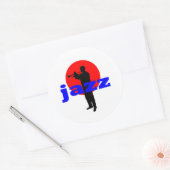 Sticker Rond Jazz Player (Enveloppe)