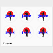 Sticker Rond Jazz Player (Feuille)