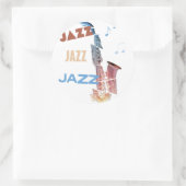 Sticker Rond Jazz Saxophone Art moderne (Sac)