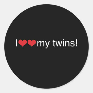 Sticker Rond J'Coeur Mes jumeaux