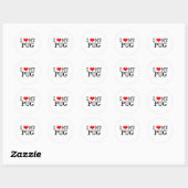 Sticker Rond J'Coeur Mon Carlin (Feuille)