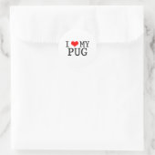 Sticker Rond J'Coeur Mon Carlin (Sac)