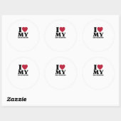 Sticker Rond J'Coeur Mon Petit Ami BF (Feuille)