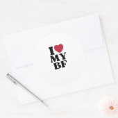 Sticker Rond J'Coeur Mon Petit Ami BF (Enveloppe)